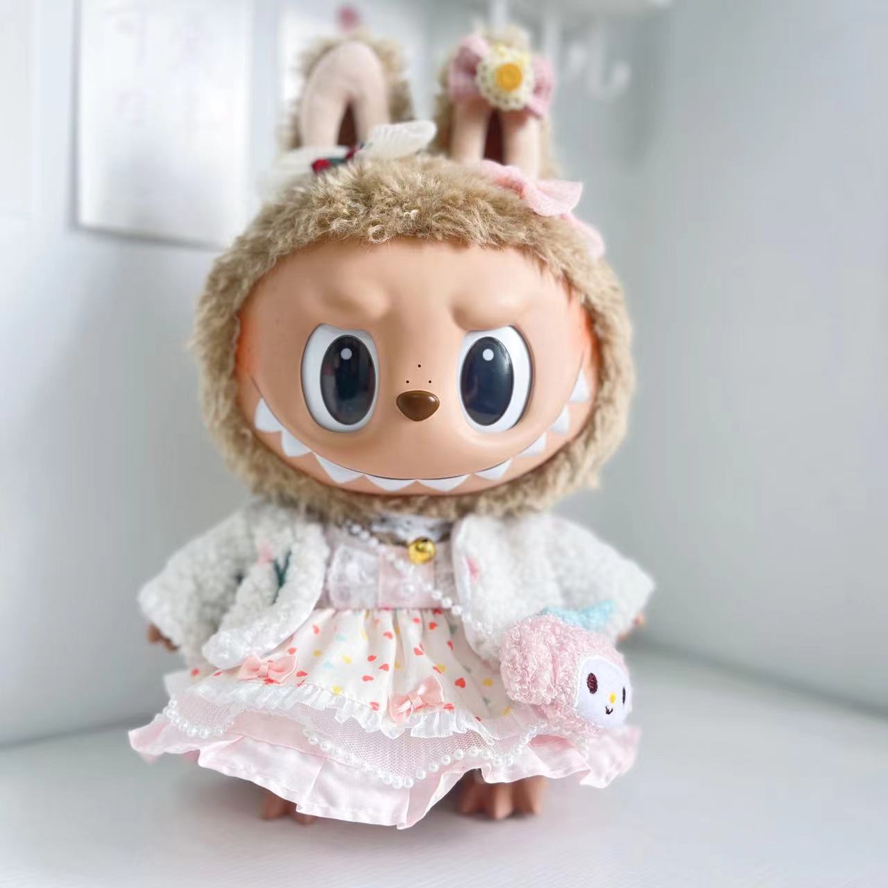 38Cm Labubu vinyl plush doll clothes for Labubu doll clothes summer pipa clothes set cute