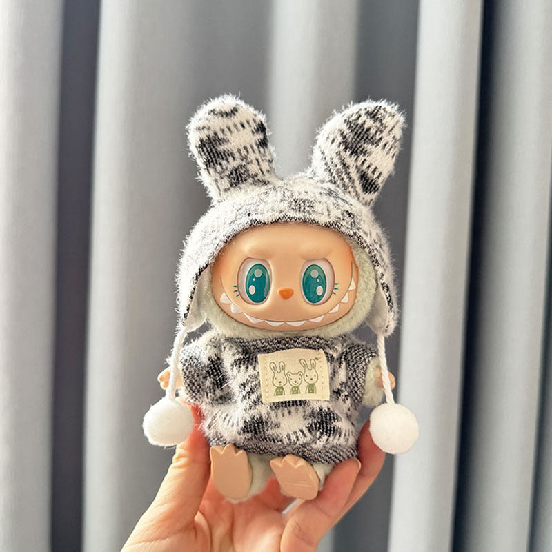 [Clothes only] First and second generation keychain Labubu clothes pendant Labubu sitting party jacquard two-piece set