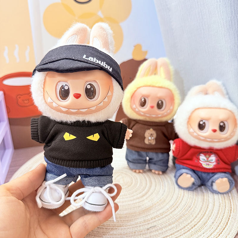 [Clothes only] First and second generation keychain Labubu clothes pendant Labubu baby clothes drinking milk tea bear sweater