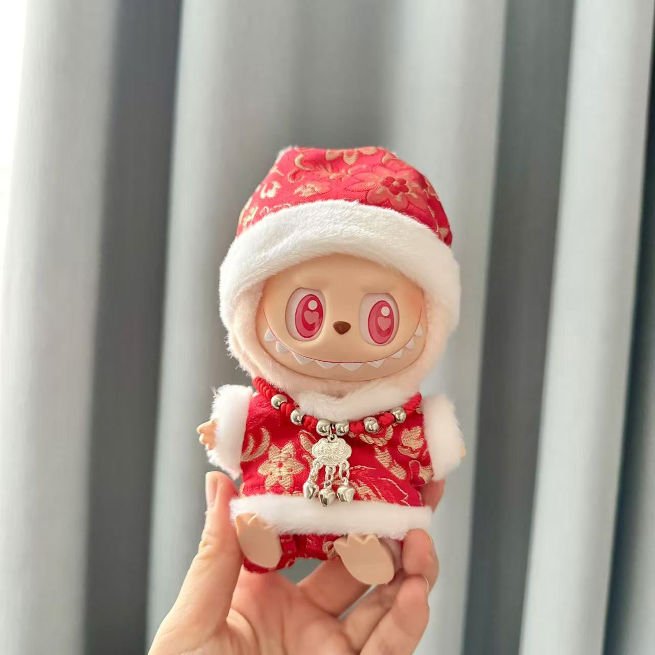 [Clothes only] First and second generation keychain Labubu clothes pendant Labubu sitting party New Year's Tang suit