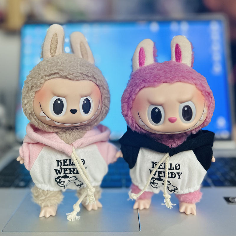 [Clothes only] 17cm pendant, Labubu clothes, keychain Labubu doll, replacement baby clothes, cool trend clothes.