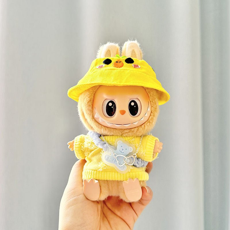 [Clothes only] First and second generation keychain Labubu clothes pendant Labubu cloth overalls Animal hat set