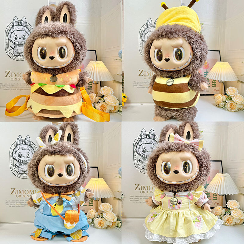 [Clothes for sale only] 58cm rabub clothes ZIMOMO baby clothes vinyl LABUBU clothes big burger backpack cute