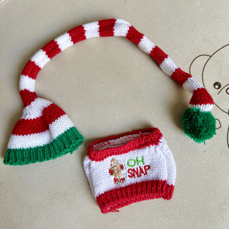 [Clothes only] Second-generation keychain Labubu clothes pendant Labubu sitting party biscuit man love hat