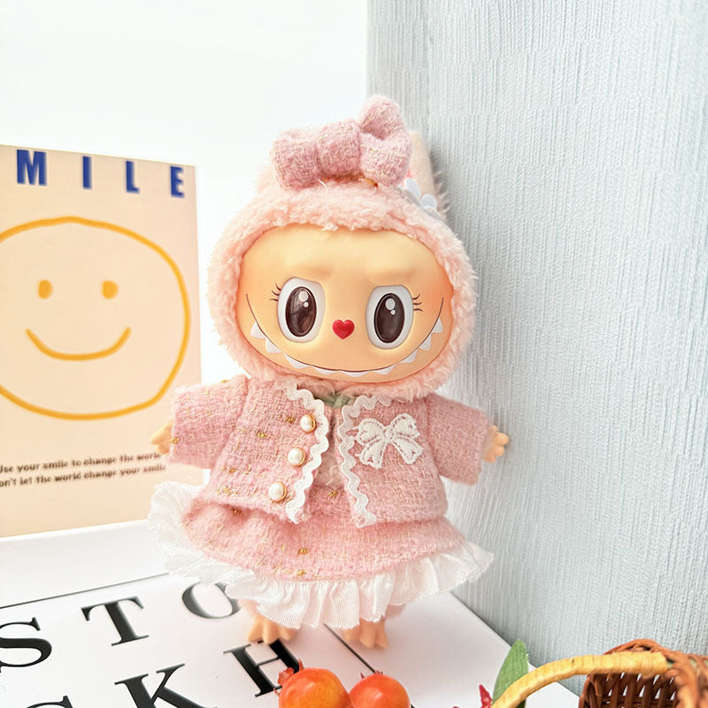 [Clothes only] 17cm Labubuwa clothes LABUBU blind box sitting party one, two, three generations of gold and purple joy clothes