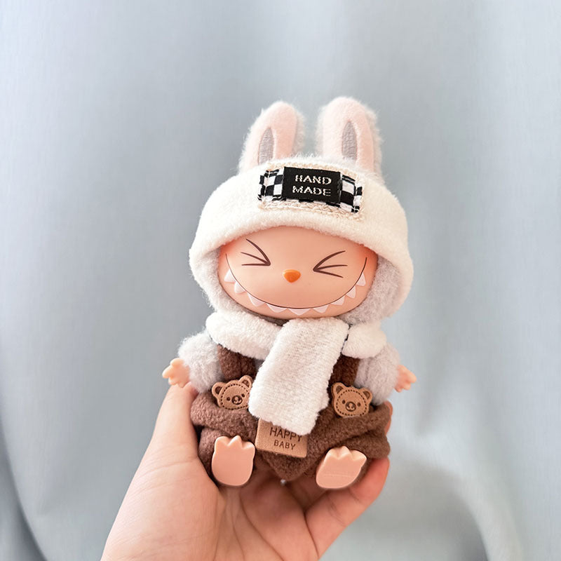 [Clothes only] First/second generation Labubu clothes pendant Labubu sitting party baby clothes bear plaid style clothes
