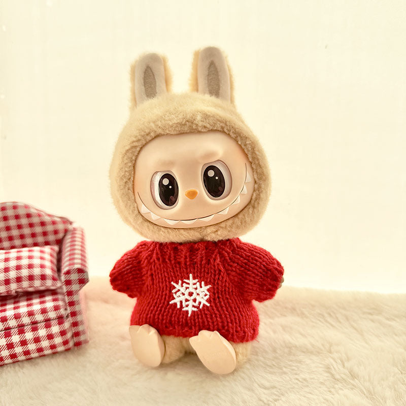 [Clothes only] First and second generation keychain Labubu clothes pendant Labubu sitting party New Year's wealth sweater