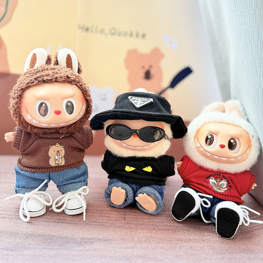 [Clothes only] First and second generation keychain Labubu clothes pendant Labubu baby clothes night cat little detective sweater cool