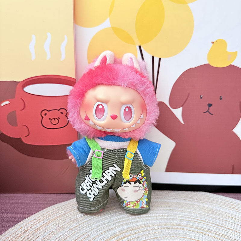 [Clothes only] One, two and three generations Labubu clothes pendant Labubu sitting baby clothes, small new overalls, cute and cute.