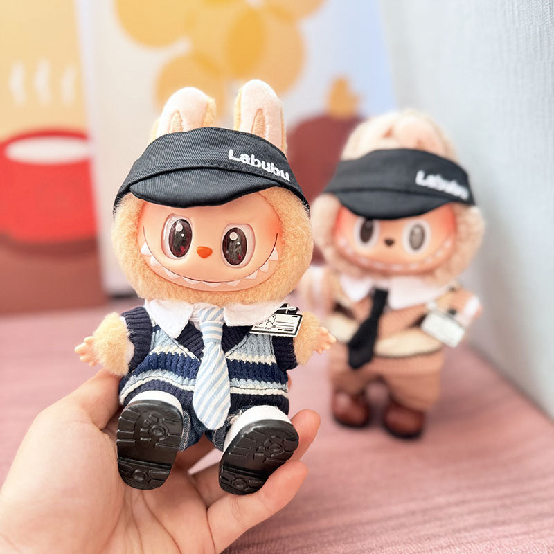[Clothes only] One, two and three generations Labubu clothes pendant Labubu sitting baby clothes tie vest college style cute