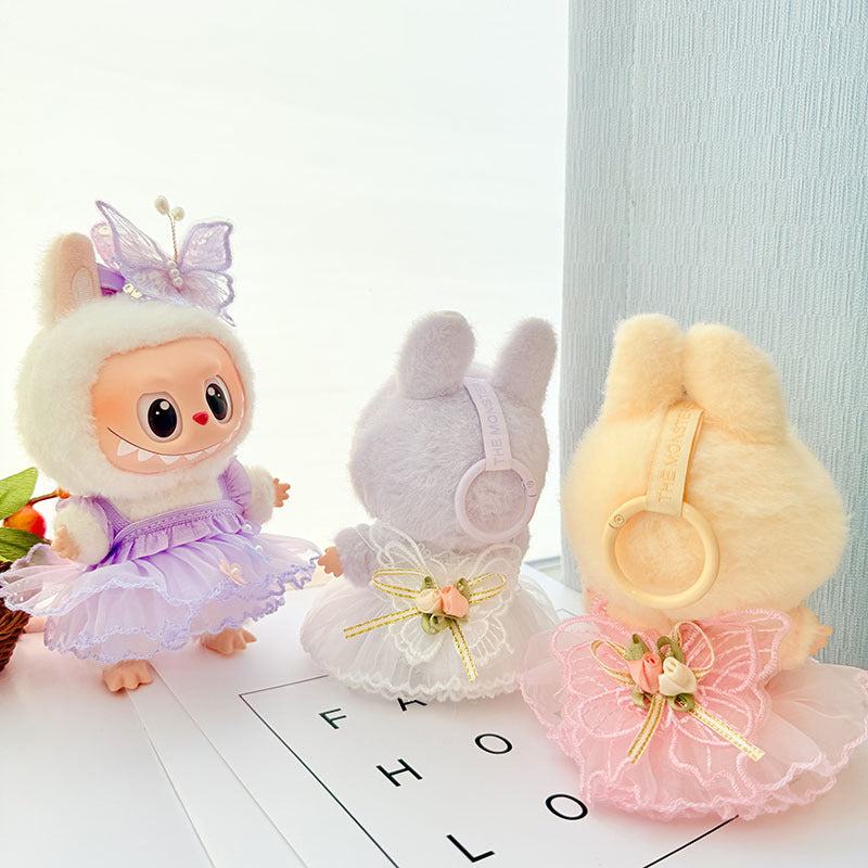 [Clothes only] First and second generation keychain Labubu clothes pendant Labubu baby clothes butterfly flower fairy gauze skirt