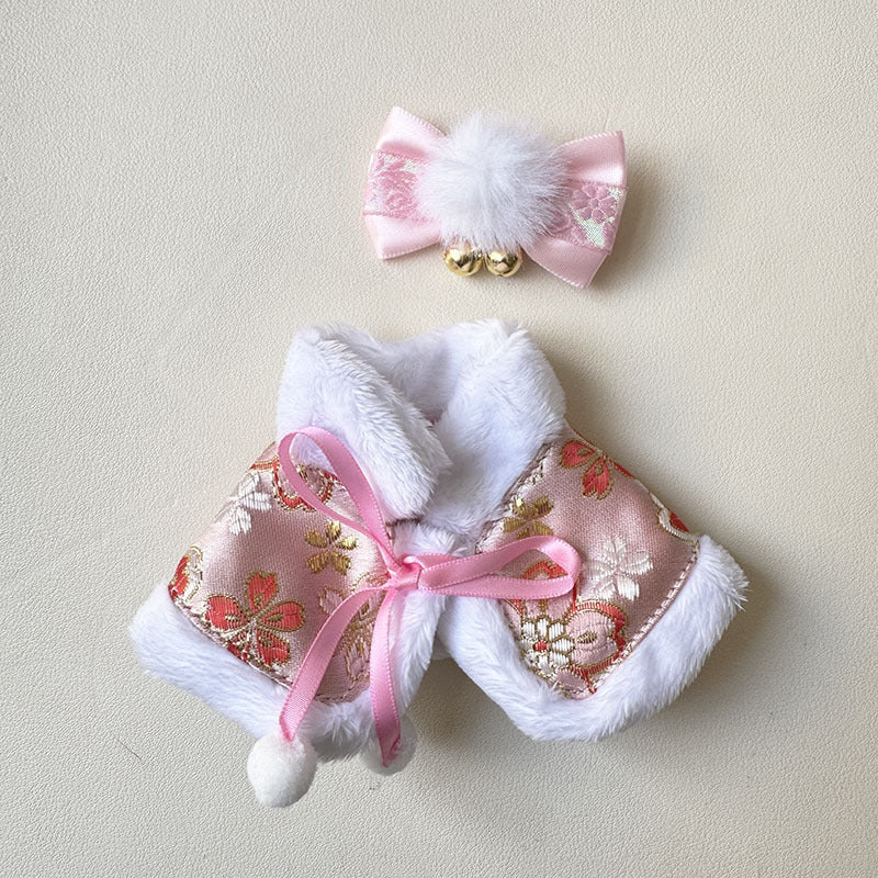 [Clothes only] First and second generation keychain Labubu clothes pendant Labubu sit party New Year's shawl set