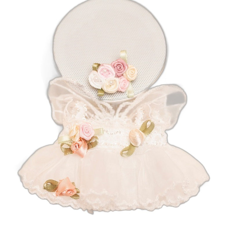 [Clothes only] 17cm pendant, rabub clothes, butterfly wedding dress set, keychain, labubu doll clothes, cute.