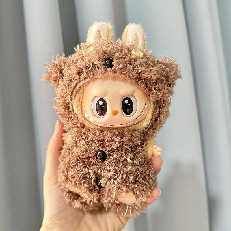 Clothes only] First and second generation Labubu clothes pendant Labubu sitting party baby clothes heart big-eared rabbit suit