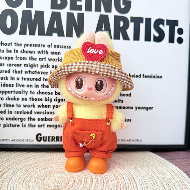 [Clothes only] First and second generation Labubu clothes pendant Labubu sitting baby clothes little craftsman overalls set