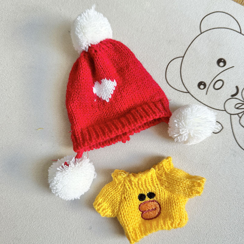 [Clothes only] First and second generation keychain Labubu clothes pendant Labubu sitting party yellow duck love hat
