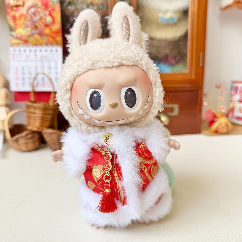 [Clothes only] First and second generation keychain Labubu clothes pendant Labubu sitting party New Year's greeting clothes Moe