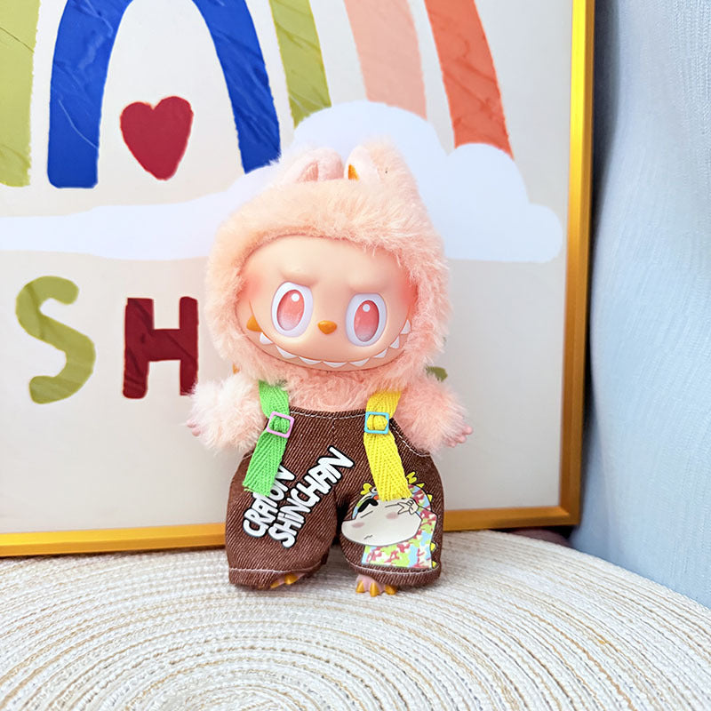 [Clothes only] One, two and three generations Labubu clothes pendant Labubu sitting baby clothes, small new overalls, cute and cute.