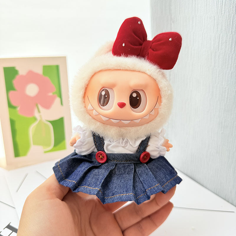 [Clothes only] 17cm Labubuwa clothes LABUBU blind box sitting party one, two, three generations of gold and purple joy clothes