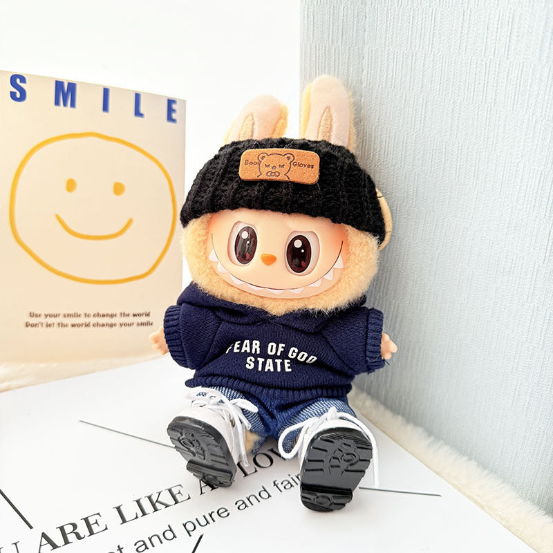 [Clothes only] First and second generation keychain Labubu clothes pendant Labubu baby clothes hooded sweater hat set