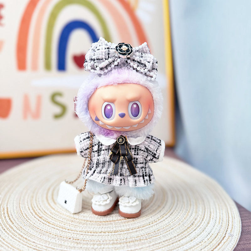 [Clothes only] First and second generation Labubu clothes pendant Labubu cloth sitting baby clothes retro small fragrant skirt suit women