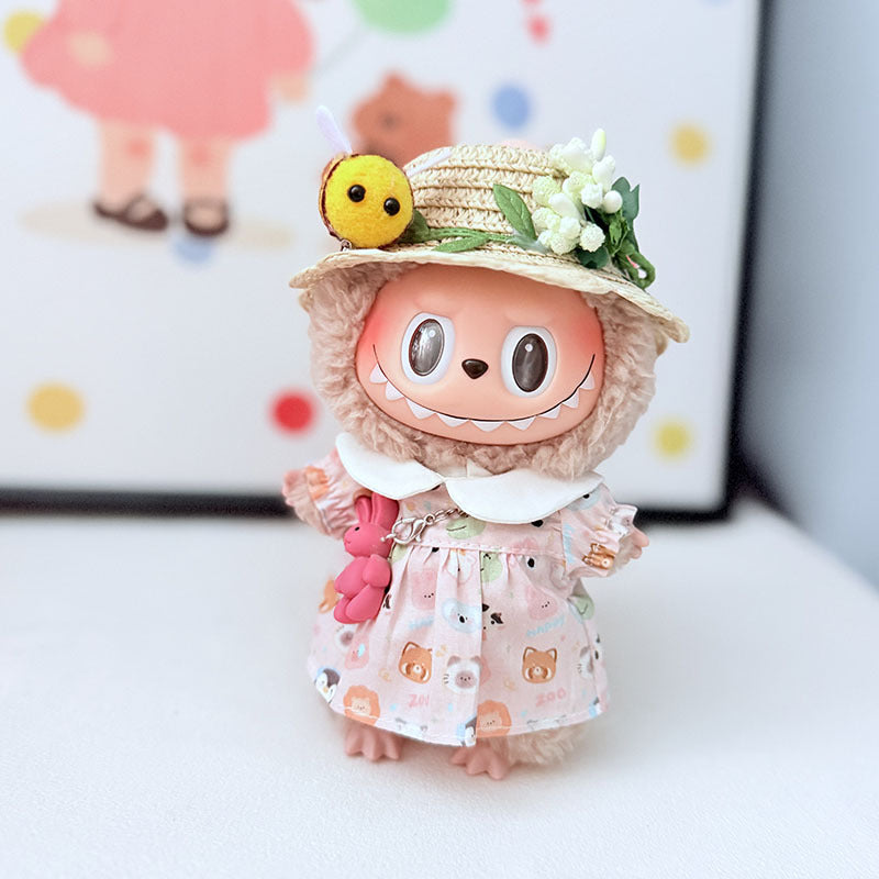 Clothes only] First and second generation Labubu clothes pendant Labubu sitting baby clothes small animal dress suit women