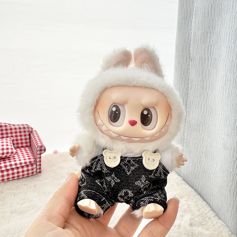 [Clothes only] First and second-generation Labubu clothes pendant Labubu sitting baby clothes New Year's lion red hairpin set