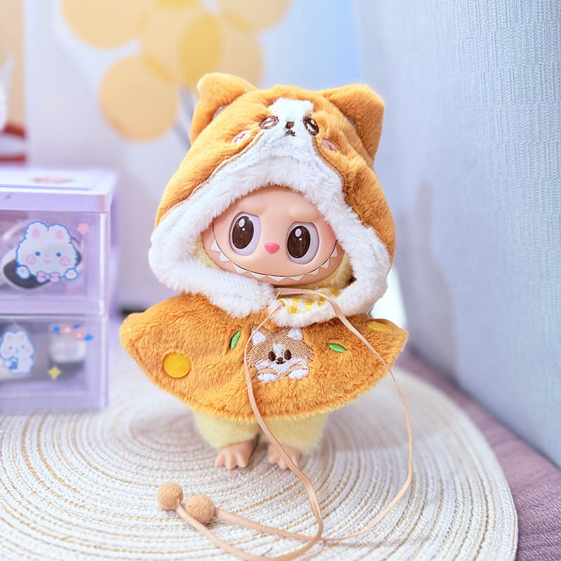 [Clothes only] One, two and three generations Labubu clothes pendant Rabub sitting baby clothes nest fun shawl cape cute