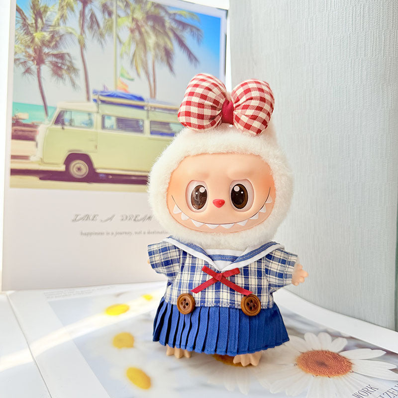 [Clothes only] First and second generation keychain Labubu clothes pendant Labubu baby clothes friendship powder overalls pants cover