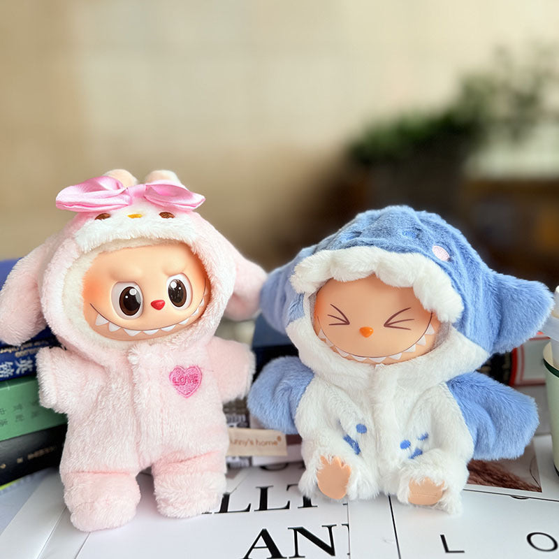 [Clothes only] 17cm Labubwa clothes LABUBU sit-down party one, two, three generations of Melody shark clothes.