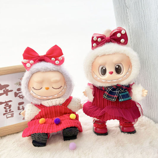 [Clothes only] First and second generation Labubu clothes pendant Labubu sitting baby clothes New Year sweater skirt set cute