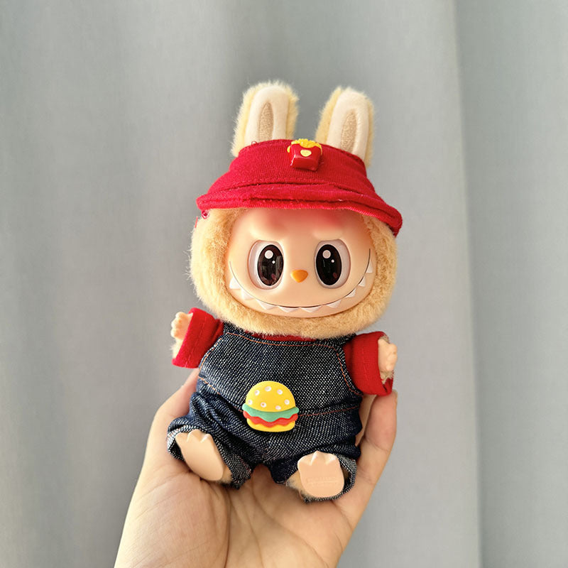[Clothes only] First/second generation Labubu clothes pendant Labubu sitting party baby clothes rainbow overalls cute
