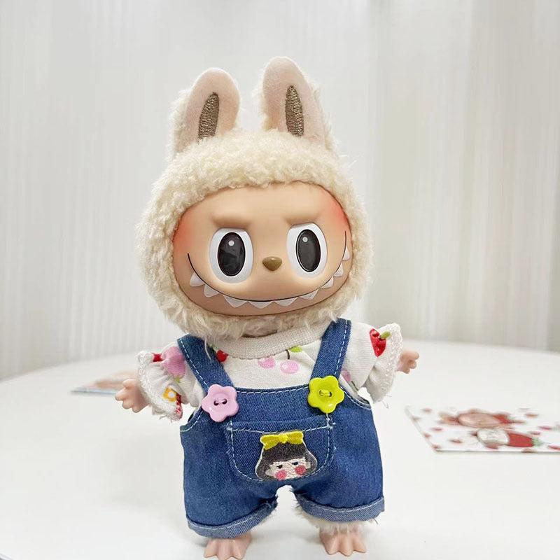 [Clothes only] 17cm pendant, rabub clothes, sunflower buckle strap set, labubu doll clothes, cute.
