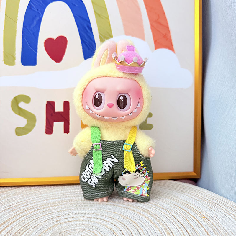 [Clothes only] One, two and three generations Labubu clothes pendant Labubu sitting baby clothes, small new overalls, cute and cute.