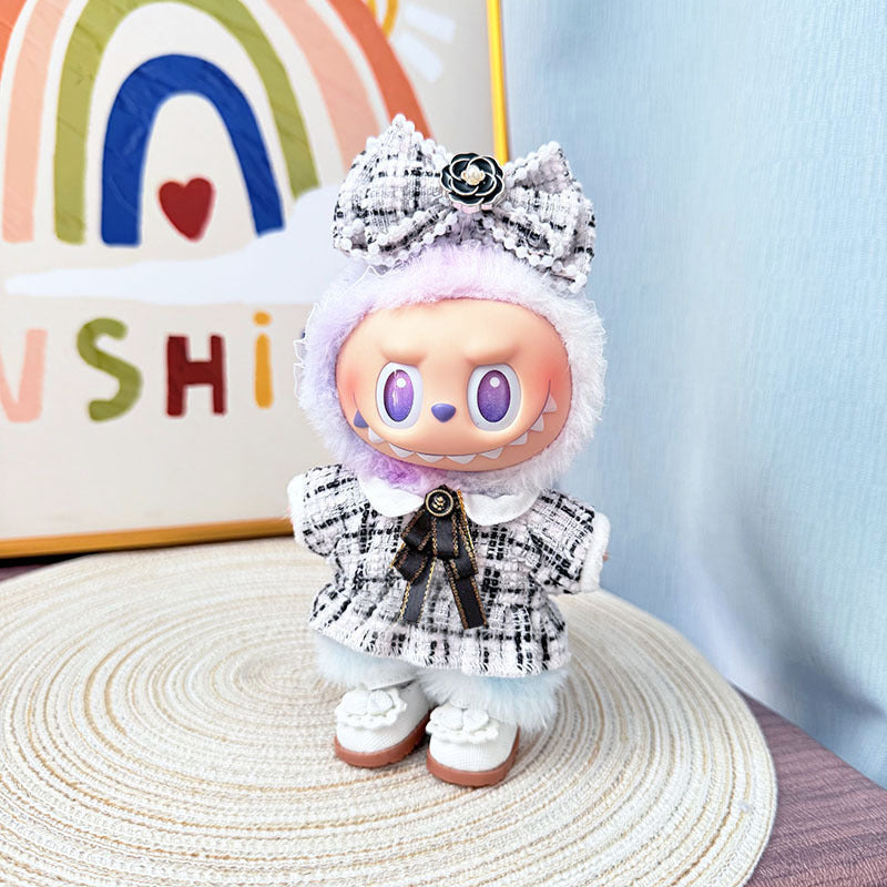 [Clothes only] First and second generation Labubu clothes pendant Labubu cloth sitting baby clothes retro small fragrant skirt suit women