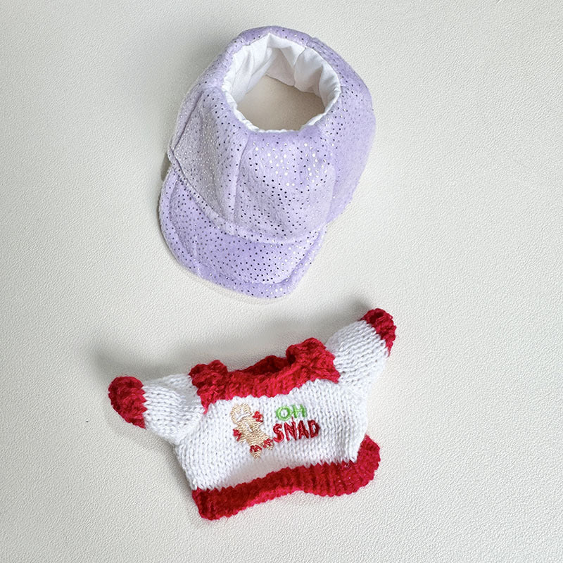 [Clothes only] First and second generation keychain Labubu clothes pendant Labubu biscuit person sweater + purple cap