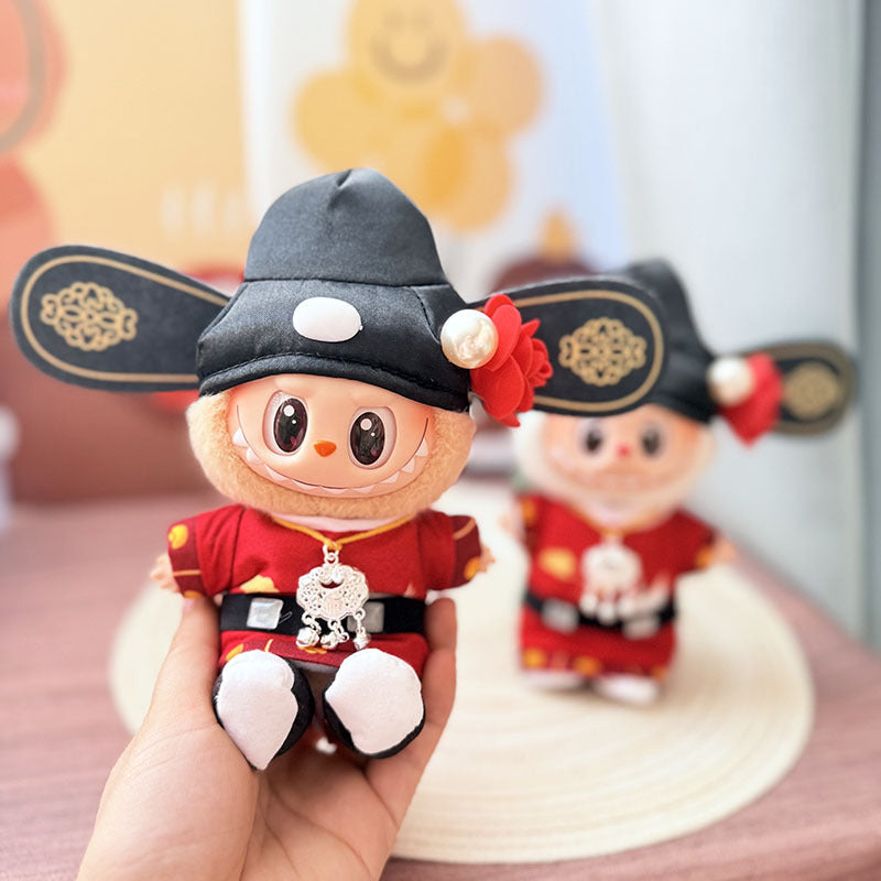 [Clothes only] One, two and three generations of keychains Labubu clothes pendant Labubu baby clothes denim cute dog overalls cute
