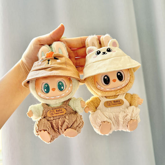 [Clothes only] First and second generation keychain Labubu clothes pendant Labubu baby clothes bubble overalls animal hat