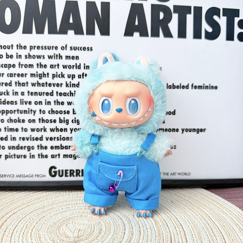 [Clothes only] First and second generation Labubu clothes pendant Labubu sitting baby clothes little craftsman overalls set