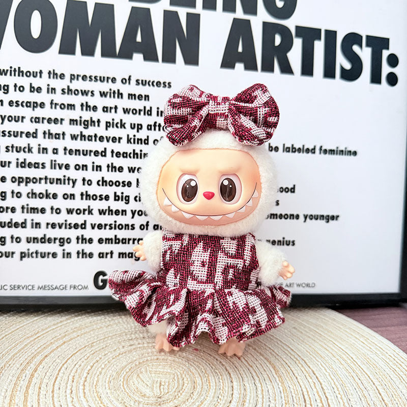 [Clothes only] 17cm Labubuwa clothes LABUBU blind box sitting party one, two, three generations of mystery dress
