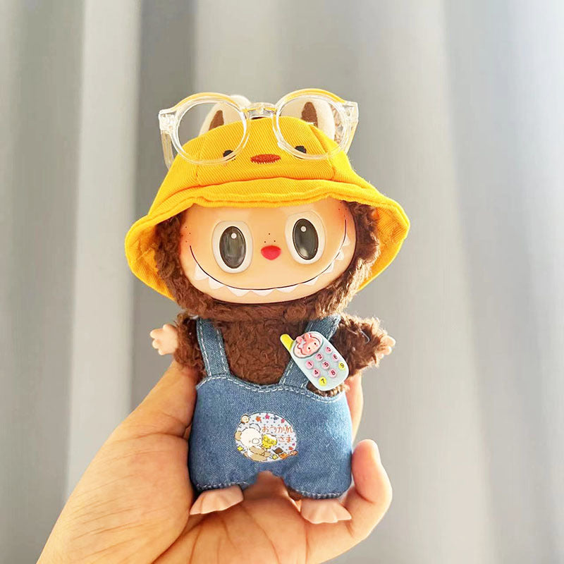 Clothes only] Baby clothes 17cm pendant Labubu clothes Labubu doll with overalls series cute and cute