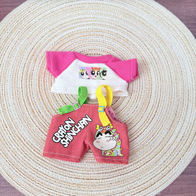 [Clothes only] One, two and three generations Labubu clothes pendant Labubu sitting baby clothes, small new overalls, cute and cute.