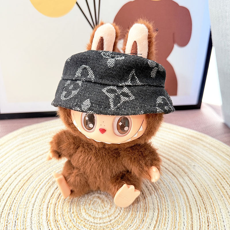 [Clothes only] First and second generation Labubu clothes pendant Labubu sitting baby clothes 8-character plaid overalls set