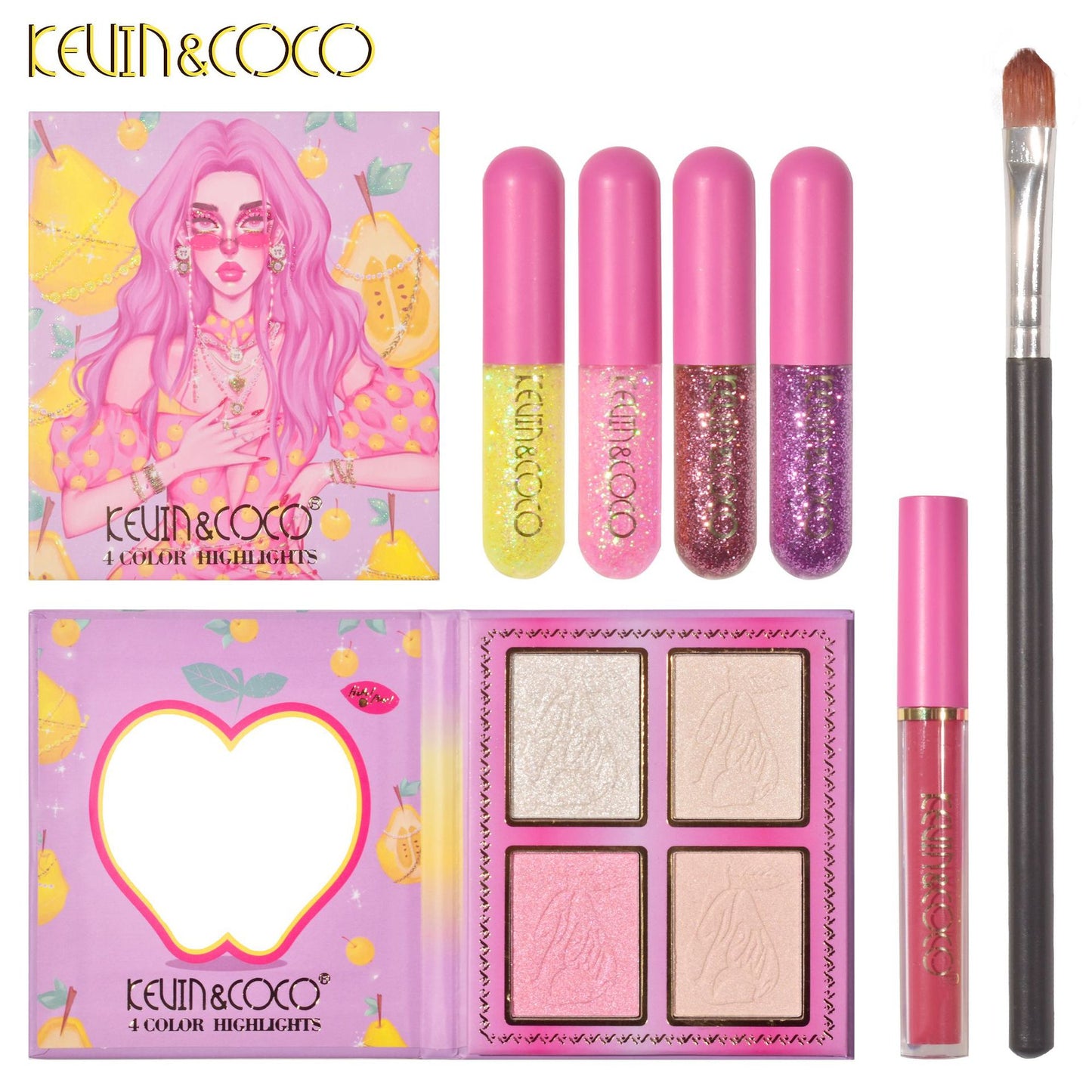 KEVIN & COCO Makeup Rock Sugar Sydney 46 Color Eyeshadow Set Highlight Pearlescent Matte Earth Color Spice Lasting