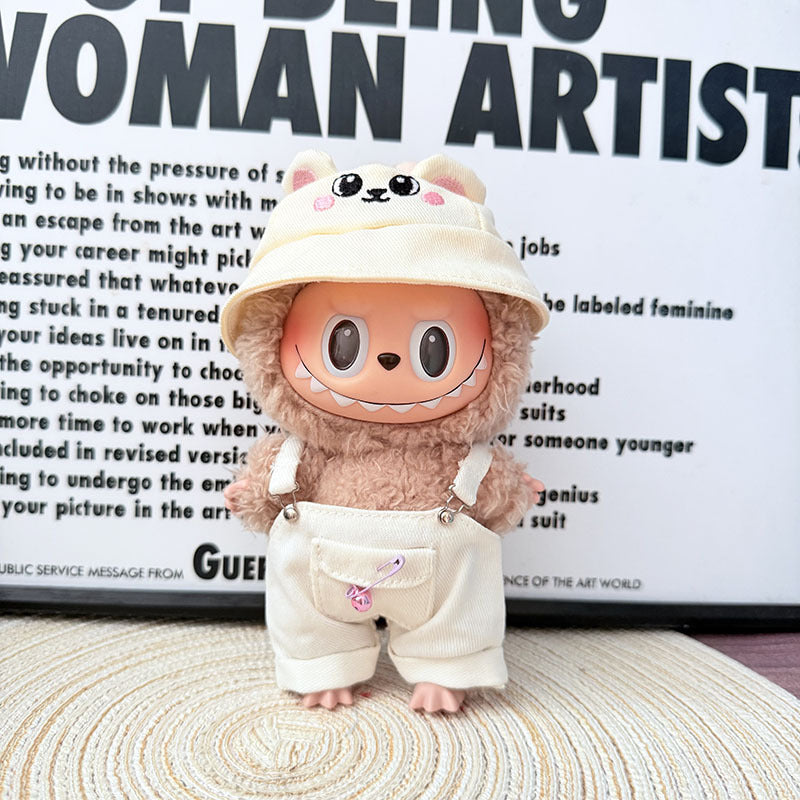 [Clothes only] First and second generation Labubu clothes pendant Labubu sitting baby clothes little craftsman overalls set