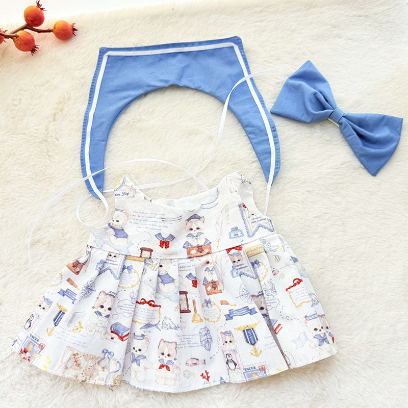 38Cm Labubu plush doll dress for Labubu doll MOKOKO sweetheart sailing penguin suit