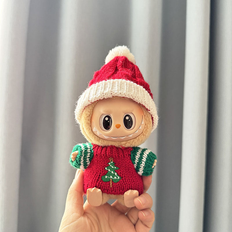 [Clothes only] The first, second and third generation keychain Labubu clothes pendant Labubu sitting party New Year sweater set