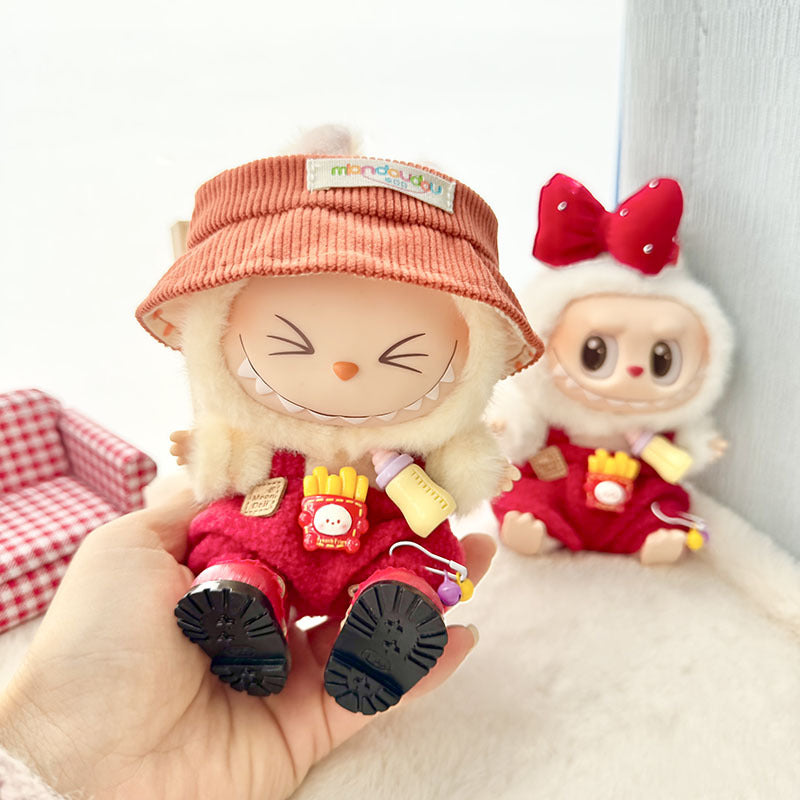 [Clothes only] First and second generation keychain Labubu clothes pendant Labubu New Year's baby clothes bottle overalls pants