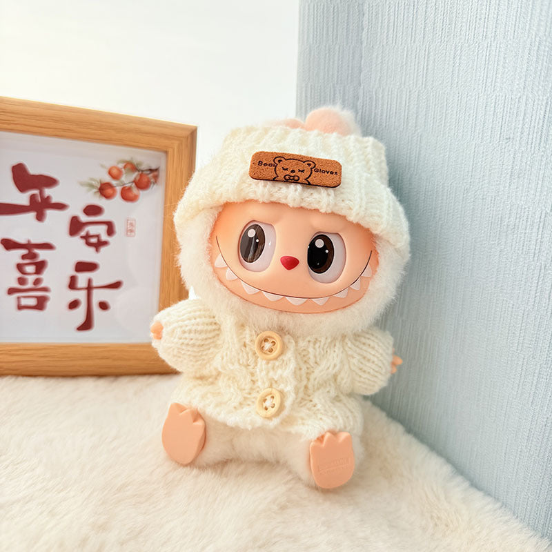 [Clothes only] One, two and three generations of keychains Labubu clothes pendant Labubu baby clothes knitted sweater hat set