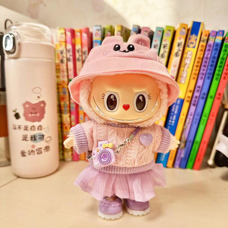 [Clothes only] First and second generation Labubu clothes pendant Labubu sitting party baby clothes love sweater gauze skirt